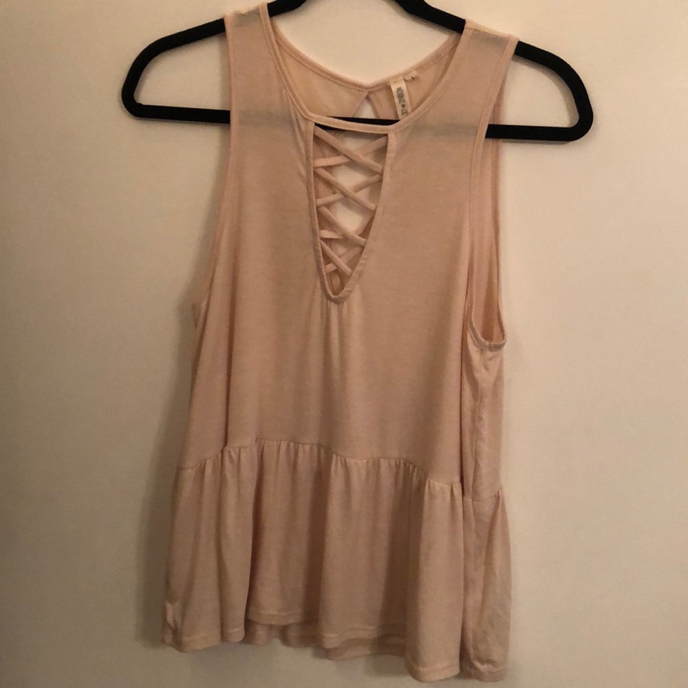 light pink peplum tank